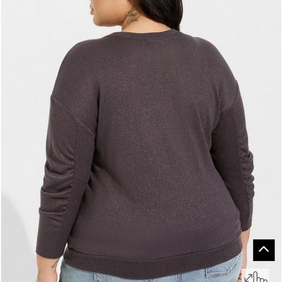 NWT TORRID SPARKLE KNIT DROP SHOULDER SHIRRED SLEEVE TOP 🔥🔥🔥🔥 - Picture 5 of 10